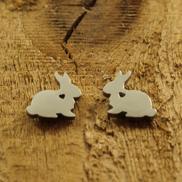 Rabbit Stud Earrings - Etsy UK