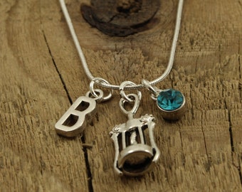 Bottle opener necklace, corkscrew pendant, corkscrew necklace, personalised necklace, initial, wine gift, wine lover gift, corkscrew gift