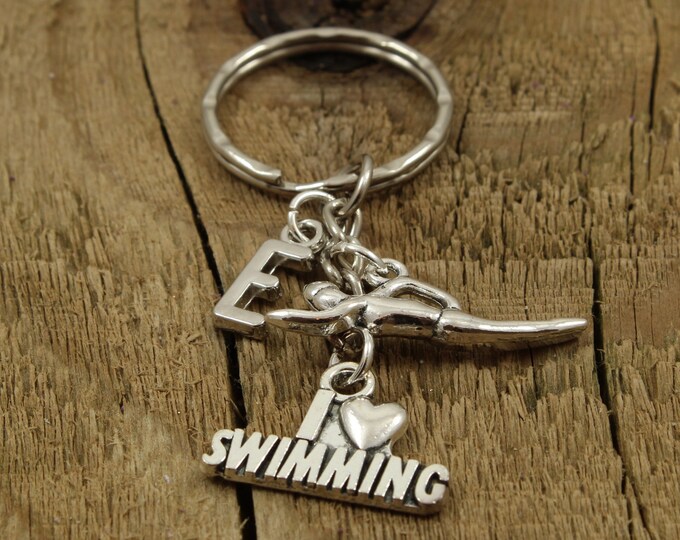 Swimmer Keychain Swimming Keyring Swim Keyring Personalized Etsy
