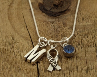 Hope necklace, hope pendant, pendant necklace, personalised necklace, initial charm, good luck, recovery gift, thinking of you, hope gift