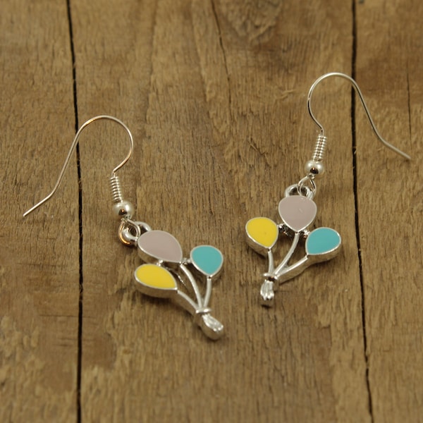 Balloon earrings, dangly balloon earrings, colourful balloon, balloon jewellery, party earrings, helium balloon, balloon gift, balloon fan