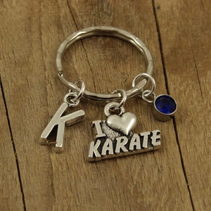 Karate keyring, karate keychain, love karate, personalised karate gift, karate fan gift, sport keyring, karate gift, karate fan, martial art