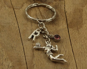 Volleyball keychain, volleyball keyring, volleyball player, personalised volleyball gift, volleyball fan gift, volleyball gift, volleyball