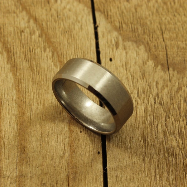 Brushed steel band ring, stainless steel band ring, silver ring, stainless steel band, plain stainless steel ring, smooth silver ring, gift