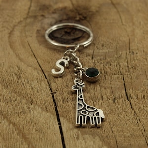 Giraffe Schlüsselanhänger, Giraffe Schlüsselanhänger, Silver Giraffe Keychain, Giraffe Fan Schlüsselanhänger, Giraffe Fan Geschenk, Giraffe Liebhaber, Geschenk, Giraffe Geschenk