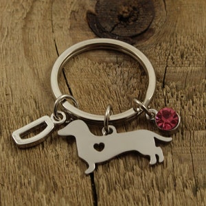 Dachshund keyring, dachshund keychain, silver dachshund keychain, sausage dog keyring, dachshund fan gift, dachshund gift, sausage dog