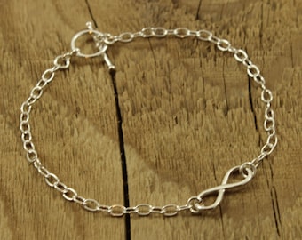 Sterling infinity bracelet, infinity bracelet, sterling silver, sterling silver bracelet, infinity, infinity gift, friendship, toggle clasp