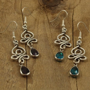 Celtic Earrings, Swirl Earrings, Celtic Inspired Earrings, Dangly ...
