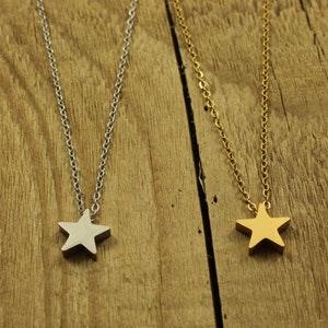 Drijvende ster ketting, zilveren ster ketting, zilveren ster hanger ketting, hemelse ketting, zilveren ster sieraden, ster charme ketting