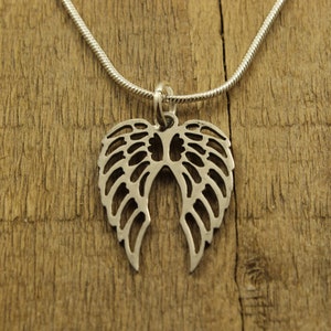 Silver angel wing necklace, angel wing necklace, angel wing charm, memorial gift, angel wing gift, angel necklace, wing necklace, angel gift