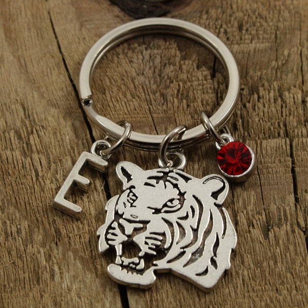 Porte-clés tigre, porte-clés tigre, bijou de sac tigre, porte-clés personnalisé, porte-clés personnalisé, initiale, cadeau tigre, porte-clés animal, féroce