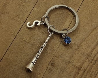 Clarinet keyring, clarinet keychain, clarinet player, personalised clarinet gift, clarinet gift, initial, musician, clarinetist, clarinet