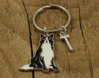 Collie Dog Pewter Key Chain Key Fob Key Ring Gift D058KC Collie Dog Pewter Key Chain Key Fob Key Ring Gift D058KC