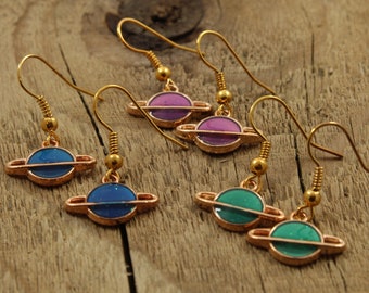 Planet Jewelry,Solar System Earrings Astronomy gift,outerspace,galaxies Saturn Earrings Planet Earrings planets,celestial Planetary