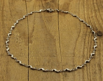 Stainless steel necklace, silver choker necklace, wave necklace, choker necklace, silver choker, silver necklace, wave choker, silver wave