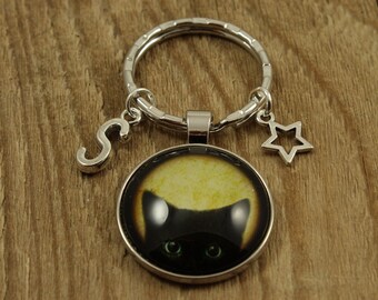 Black Cat Enamel Keyring Jaime Les Chats Keyring Cat Etsy