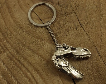 Tyrannosaurus keychain, t-rex skull keyring, large dinosaur keyring, dinosaur keychain, dinosaur gift, t-rex keychain, dinosaur fan gift