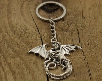 Drachen Schlüsselanhänger,Drachen Schlüsselanhänger,großer Drachen Schlüsselanhänger,mytische Schlüsselanhänger,Fabelwesen Schlüsselanhänger,Drachen Geschenk,silber Drachen Geschenk,Drache