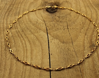 Stainless steel choker necklace, gold chain necklace, rhombus necklace, choker necklace, gold choker, gold rhombus necklace, rhombus choker