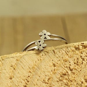 Bloemenring, roestvrijstalen bloemenring, zilveren bloemenring, bloemenwaaier, roestvrijstalen ring, zilveren ring, bloemenring, bloemencadeau, cadeau