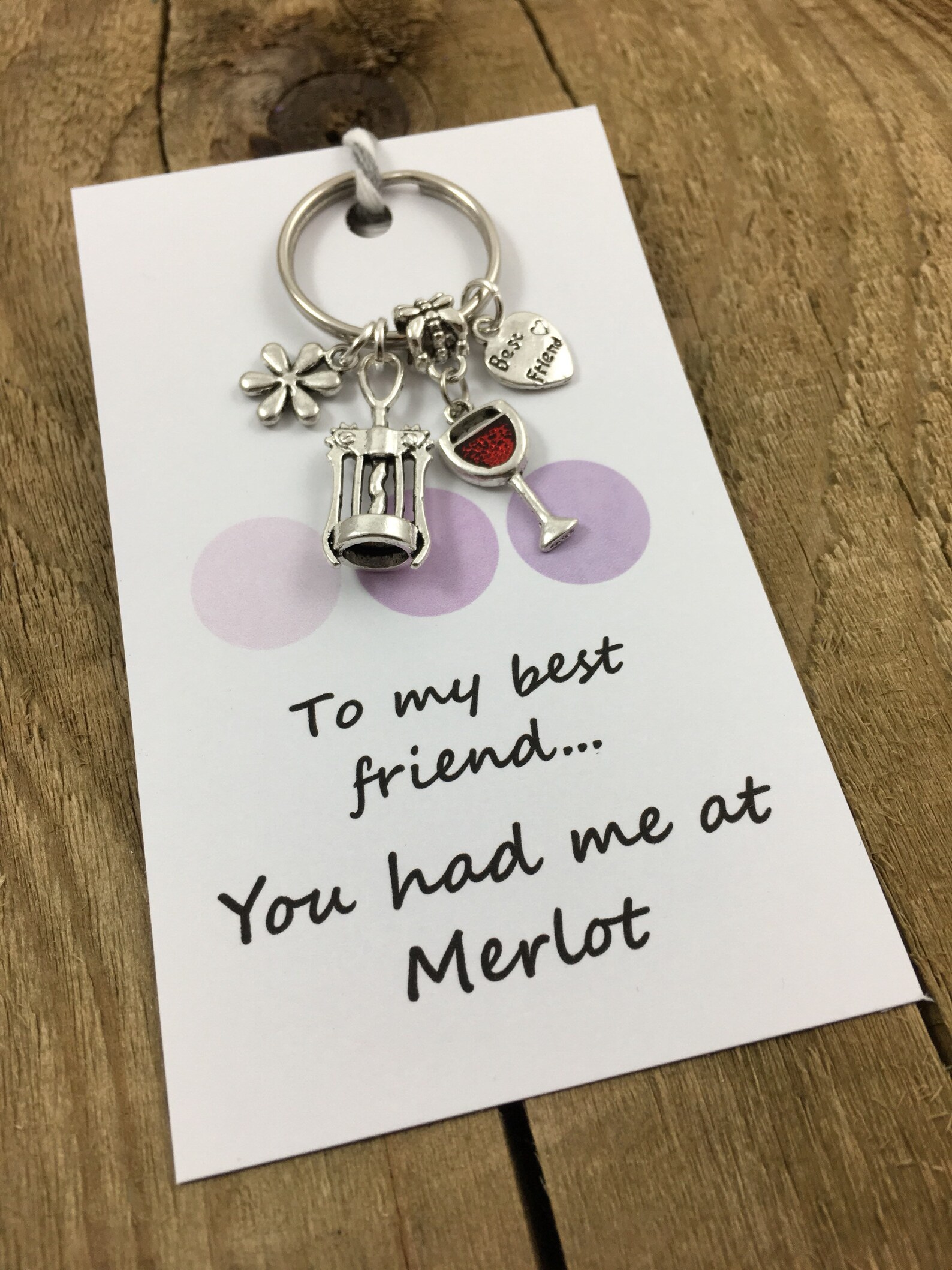 Wine Keychain Wine Keyring Best Friend Keyring Best Friend Etsy UK