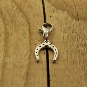 Horseshoe zipper charm, horseshoe clip, zipper charm, horseshoe zip charm, silver horseshoe charm, zip charm, horseshoe zip pull, horse fan image 2