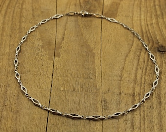 Stainless steel choker necklace, silver chain necklace, rhombus necklace, choker necklace, silver choker, silver necklace, rhombus choker