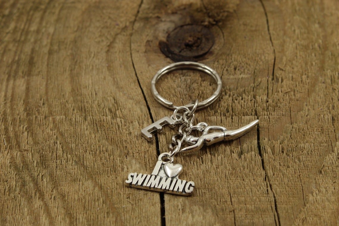 Swimmer Keychain Swimming Keyring Swim Keyring Personalized Etsy