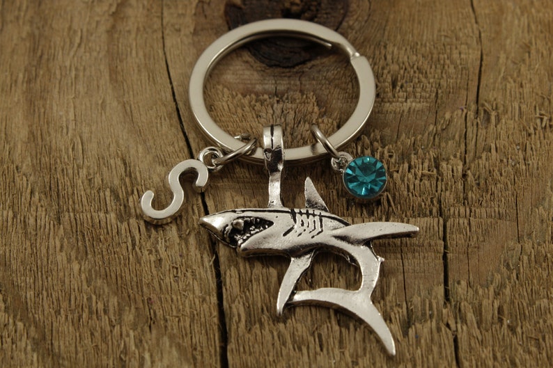 Shark Keyring Shark Keychain Shark Charm Personalised Shark Etsy