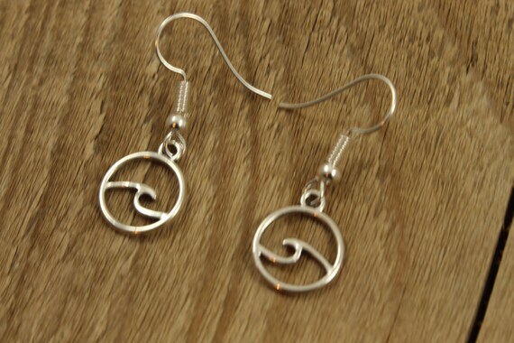 Silver Wave Earrings, Wave Earrings, Crest of Wave Earrings