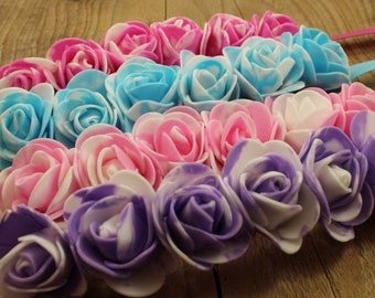 Flower hair ribbon, foam flower bun wrap, flower bun wrap, bun ribbon, flower wrap, ballet bun, floral ballet, hair ribbon, flower ribbon
