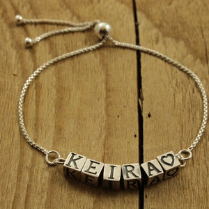 Sterling silver name bracelet, silver name bracelet, name bracelet, adjustable, sterling silver, personalised bracelet, name, bracelet gift