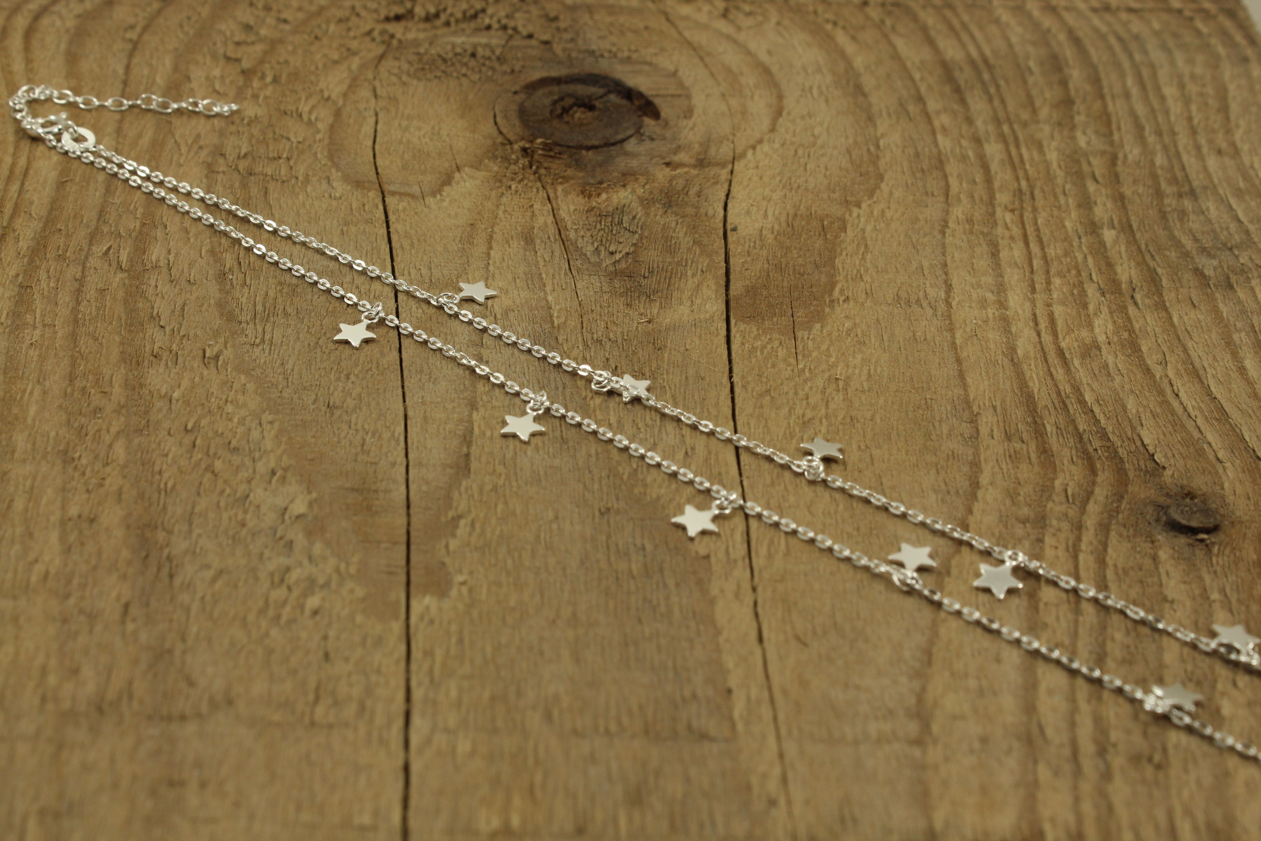 Stars Silver Sterling Star Necklace, Silver Star Necklace, Sterling Silver Chain ...