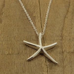 Silver starfish necklace, starfish necklace, starfish pendant, silver starfish jewellery, silver starfish, starfish gift, starfish fan, gift