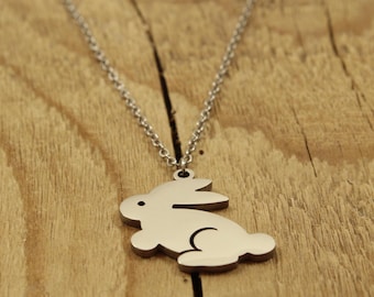 Bunny rabbit necklace, silver rabbit pendant, rabbit lover gift, rabbit fan, silver rabbit necklace, rabbit charm, bunny necklace, bunny