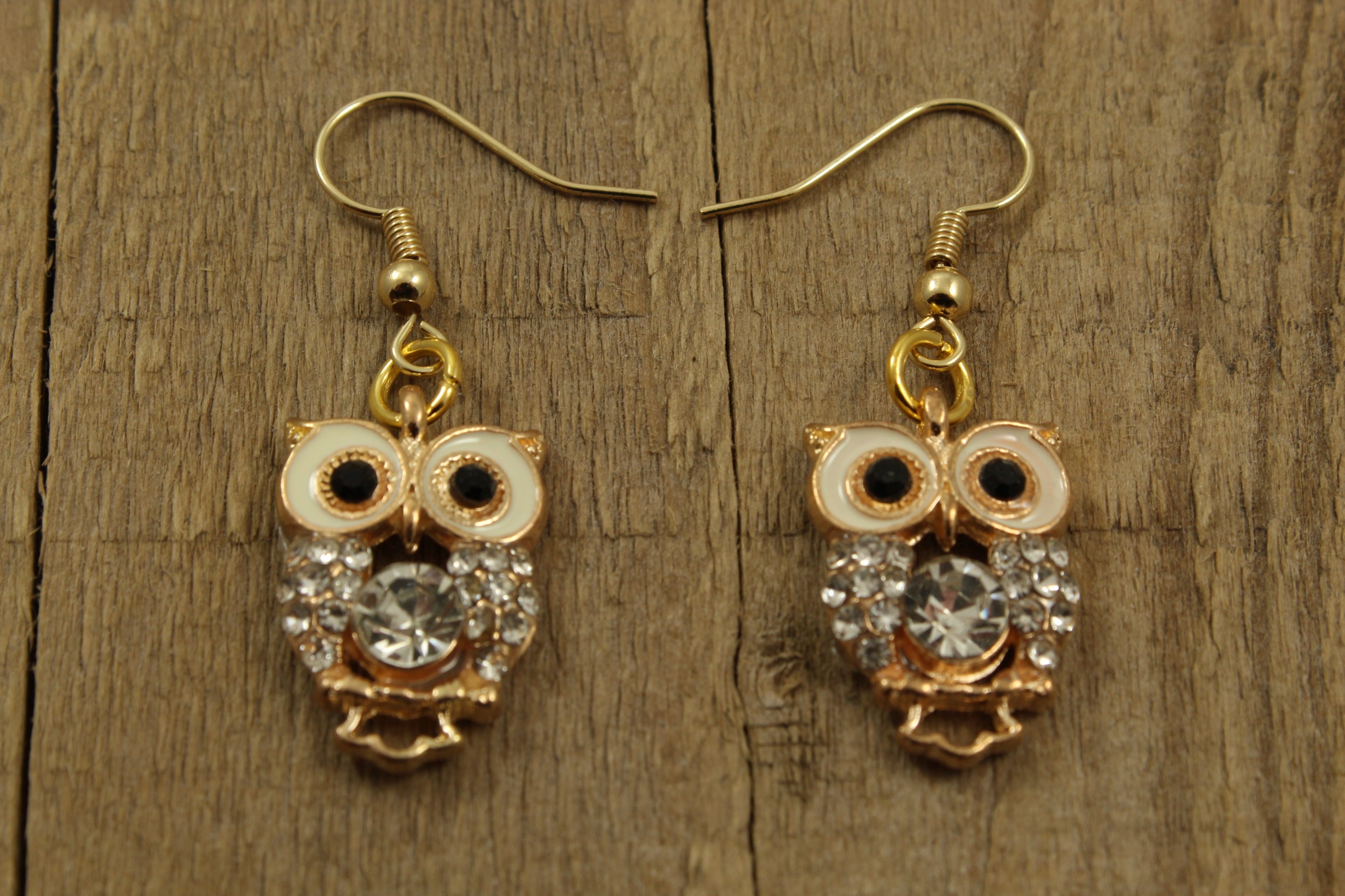 Gold owl earrings, owl earrings, owl jewellery, owl lover gift, owl gift, owl jewellery, bird earrin