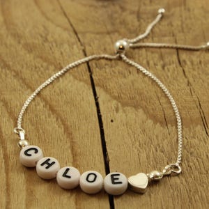 Sterling name bracelet, sterling silver name bracelet, name bracelet, adjustable, sterling personalised bracelet, name gift, bracelet gift