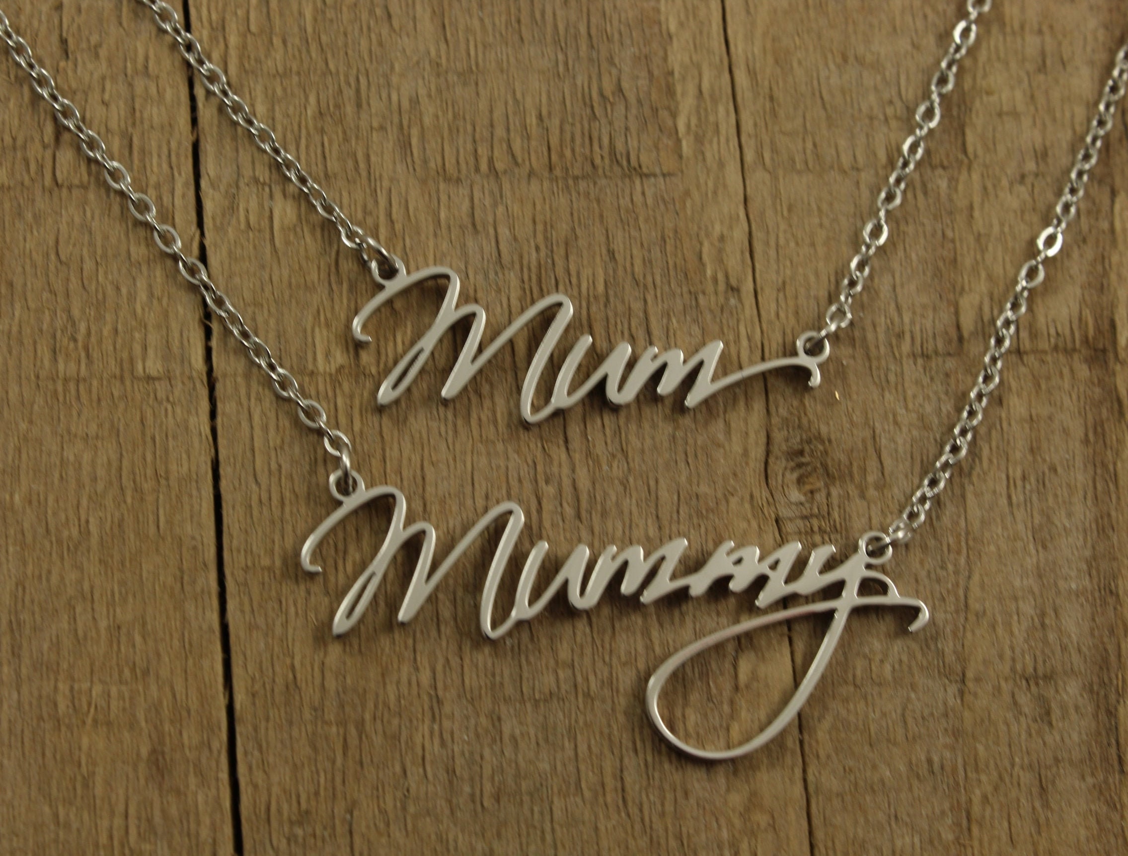 Sterling Silver Quote Necklace - 'Merry Christmas Mum'