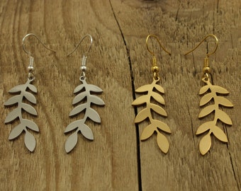 Dangly Blatt Ohrringe, Silber Blatt Schmuck, Blattblatt Ohrringe, Blatt Charme Ohrringe, Herbst Geburtstag, Natur-Liebhaber-Geschenk, Silberblatt