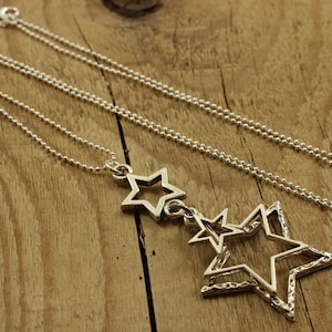Silver multi star necklace discount