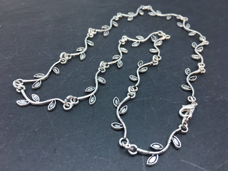 Silver Vine Necklace Leaf Vine Necklace Silver Leaf Etsy