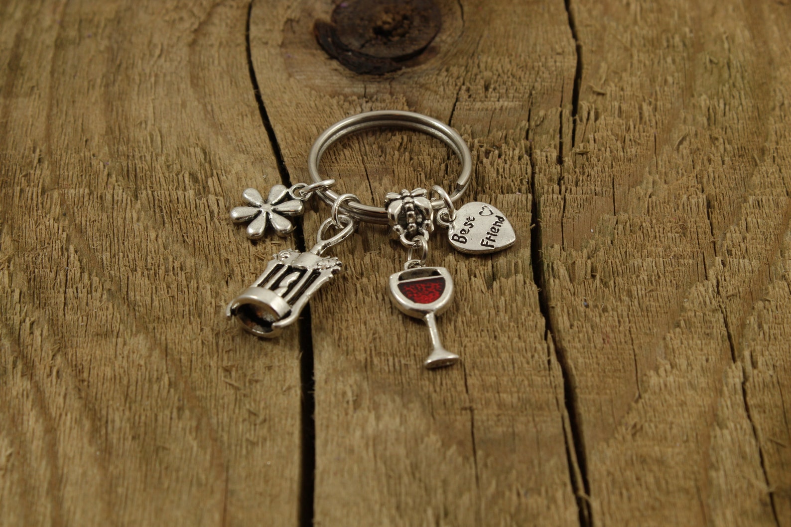 Wine Keychain Wine Keyring Best Friend Keyring Best Friend Etsy UK