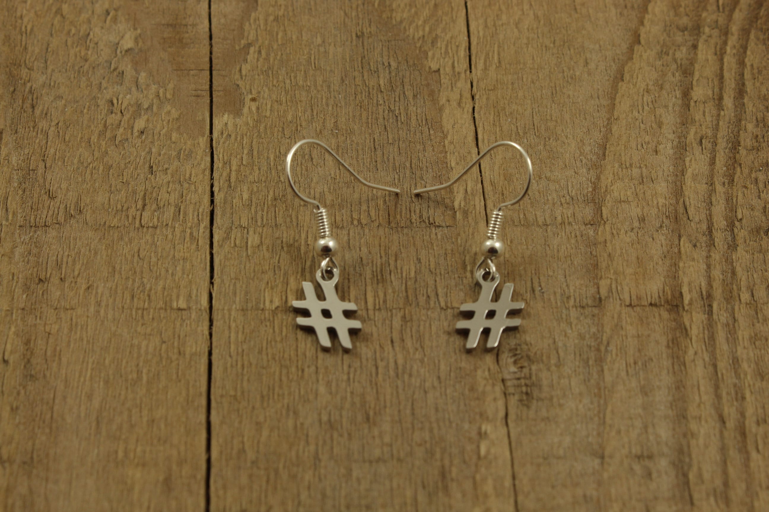 Hashtag earrings silver hashtag dangly hashtag earrings. Etsy