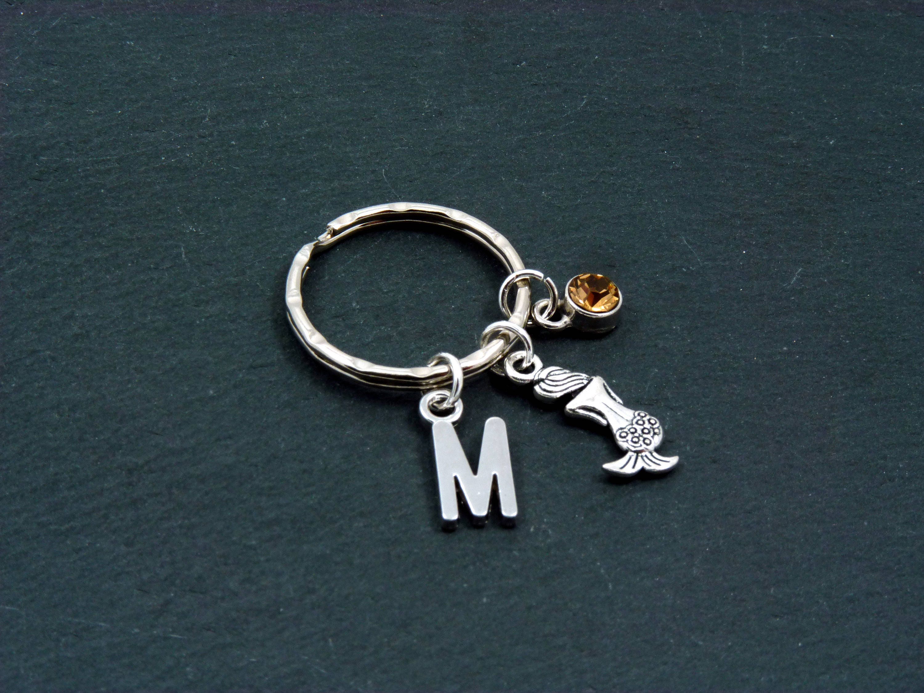 personalised keyring with gift pouch ref PL356 Mermaid custom engraved 