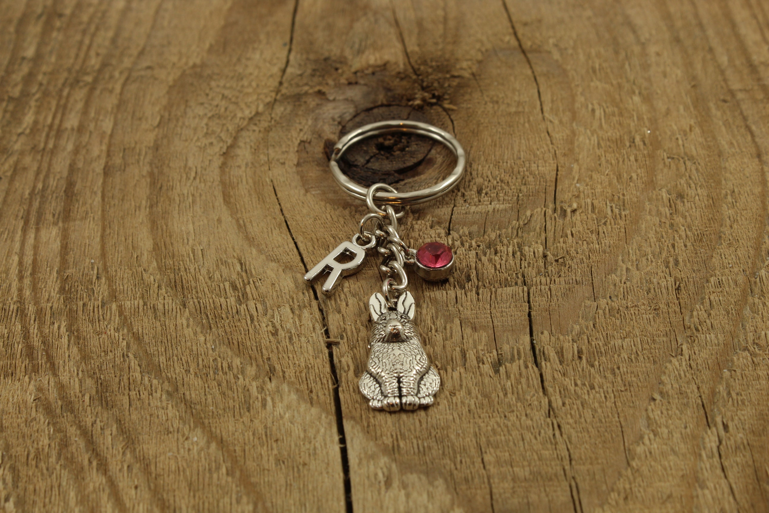 Bunny Keychain, Bunny Keyring, Bunny Rabbit, Bunny Gift, Initial, Hare ...