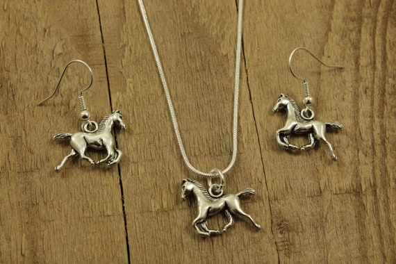 Gold Horse Necklace & Earring Set Gold Horse Necklace & Earring Set