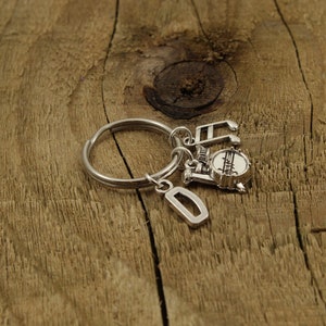 Schlagzeuger Schlüsselanhänger, Schlagzeuger Schlüsselanhänger, personalisiertes Geschenk, Initial Charm, Musiker Geschenk, Schlagzeug, Musikinstrument, Schlagzeug Bild 7