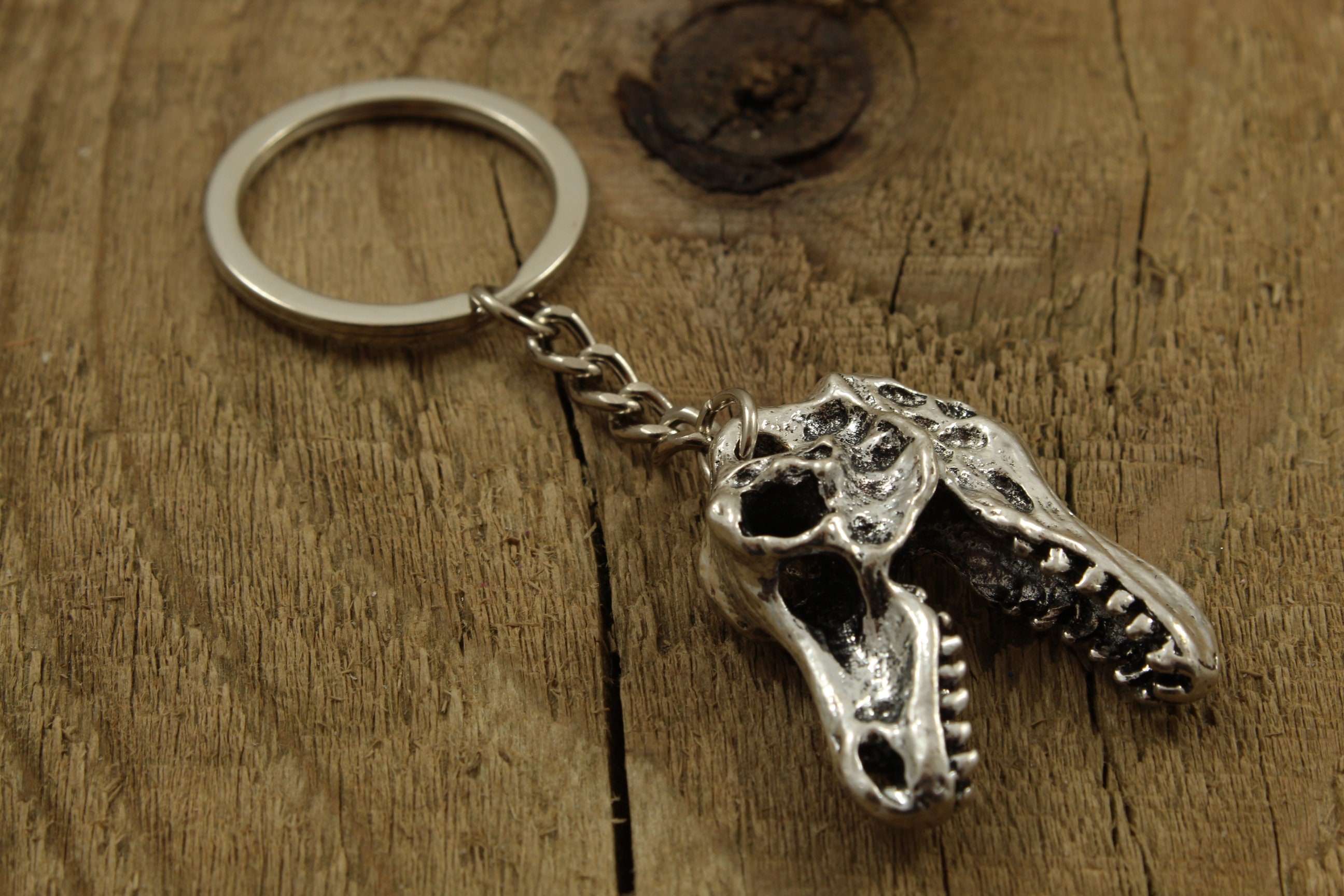 Tyrannosaurus Keyring Trex Skull Keychain Large Dinosaur Etsy