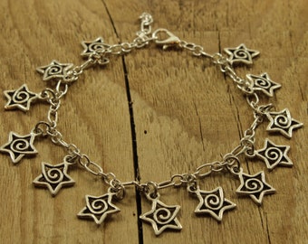 Star charm bracelet, silver star jewellery, star chain bracelet, silver star charm bracelet, starry bracelet, star gift, star bracelet, star