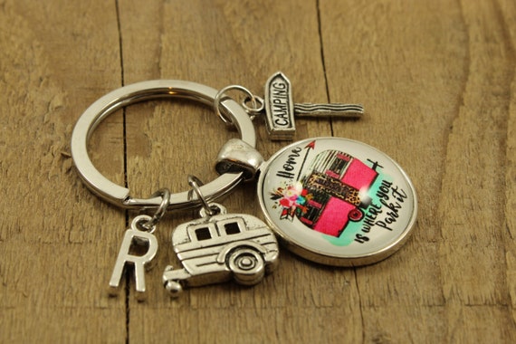 Personalised shop caravan keyring